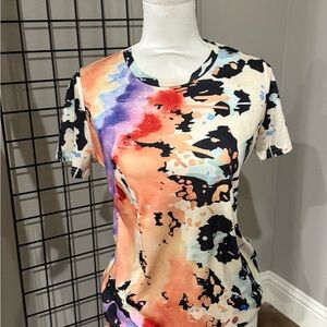 Abstract Multicolor Women's Top